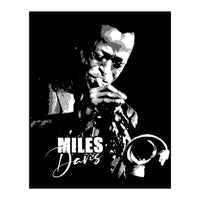 Miles Davis American Jazz Trumpeter in Grayscale (Print Only)