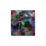 Stone Henge Vibrant Psychedelic Colors (Print Only) thumbnail