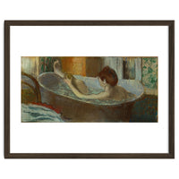 Woman in bath, sponging her leg. Pastel, 1883-84   19.7 x 41 cm.