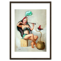 Pinup Sexy Girl Performing A Trick
