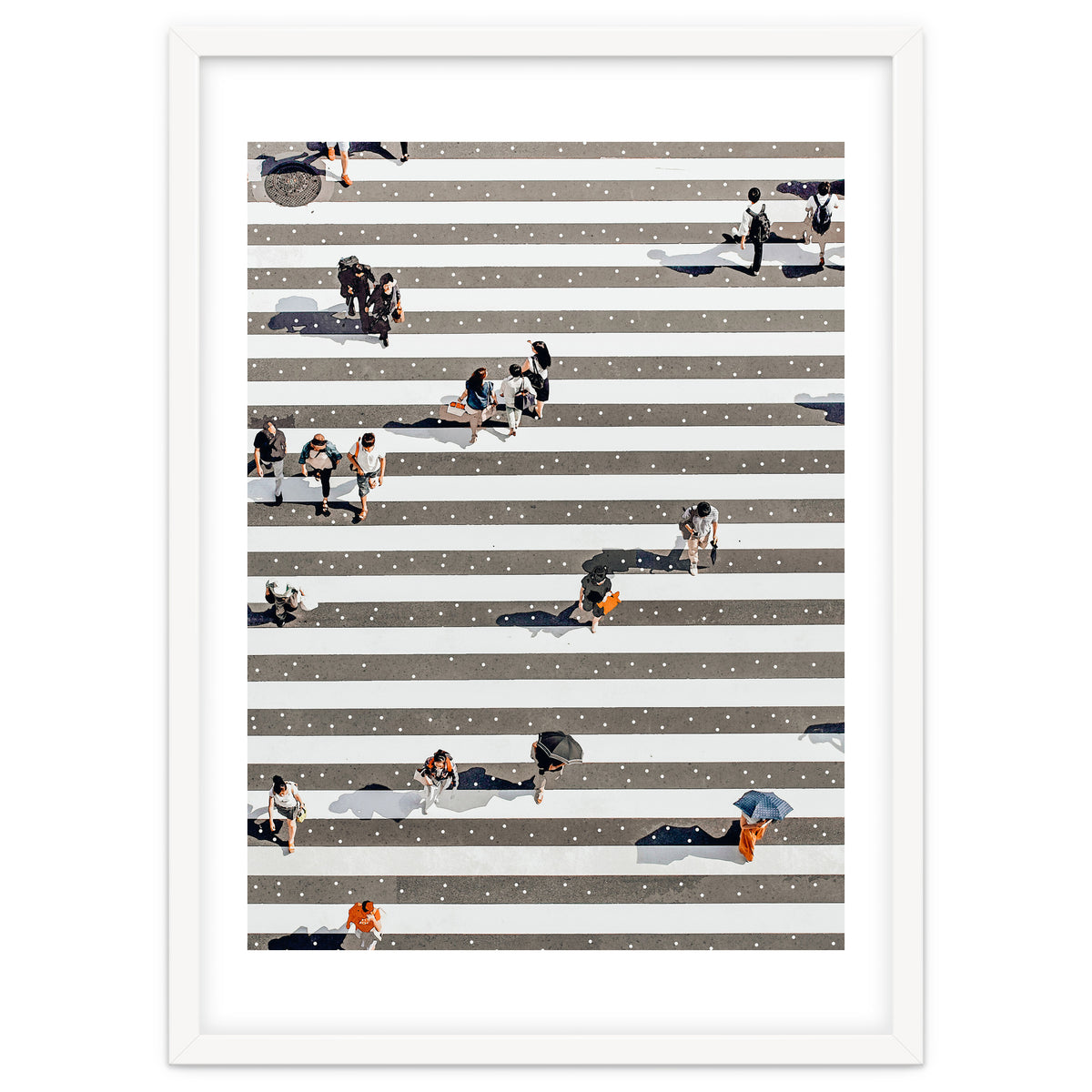 Rain Crossing | Polka Dots Zebra Crossing On The Street | Rain Eclectic Modern Graphic Design