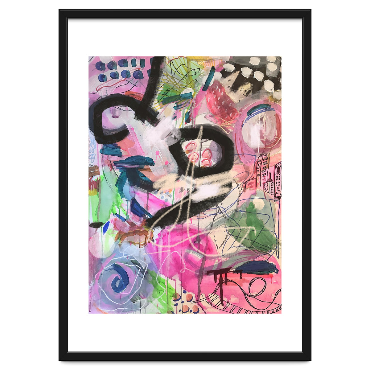 Crazy Town Multimedia Abstract Art Print Large Wall Art Poster Viddy Pop Mood Room