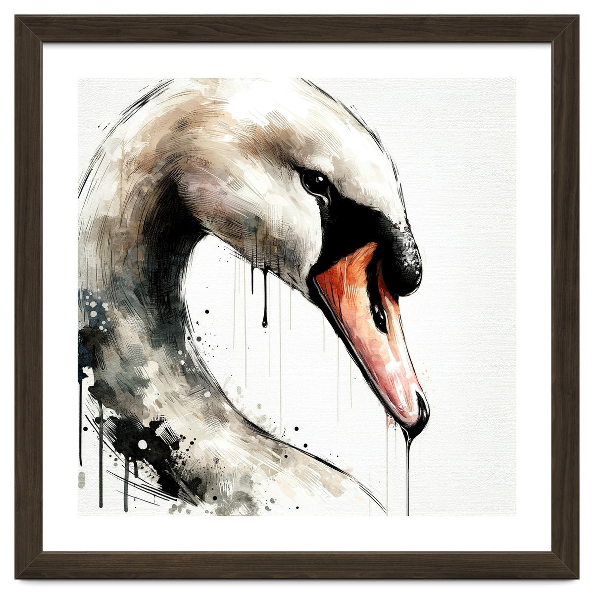 Watercolor Swan Portrait