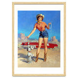 Pinup Cowgirl Showing A New Dog Trick thumbnail