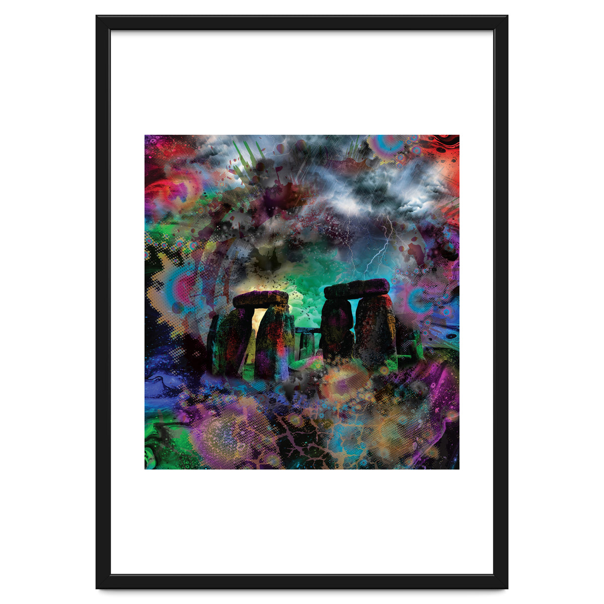 Stone Henge Vibrant Psychedelic Colors