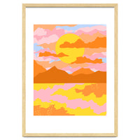Colors Of The Sky, Sunset Sunrise Nature Landscape Illustration, Travel Adventure Bohemian Colorful
