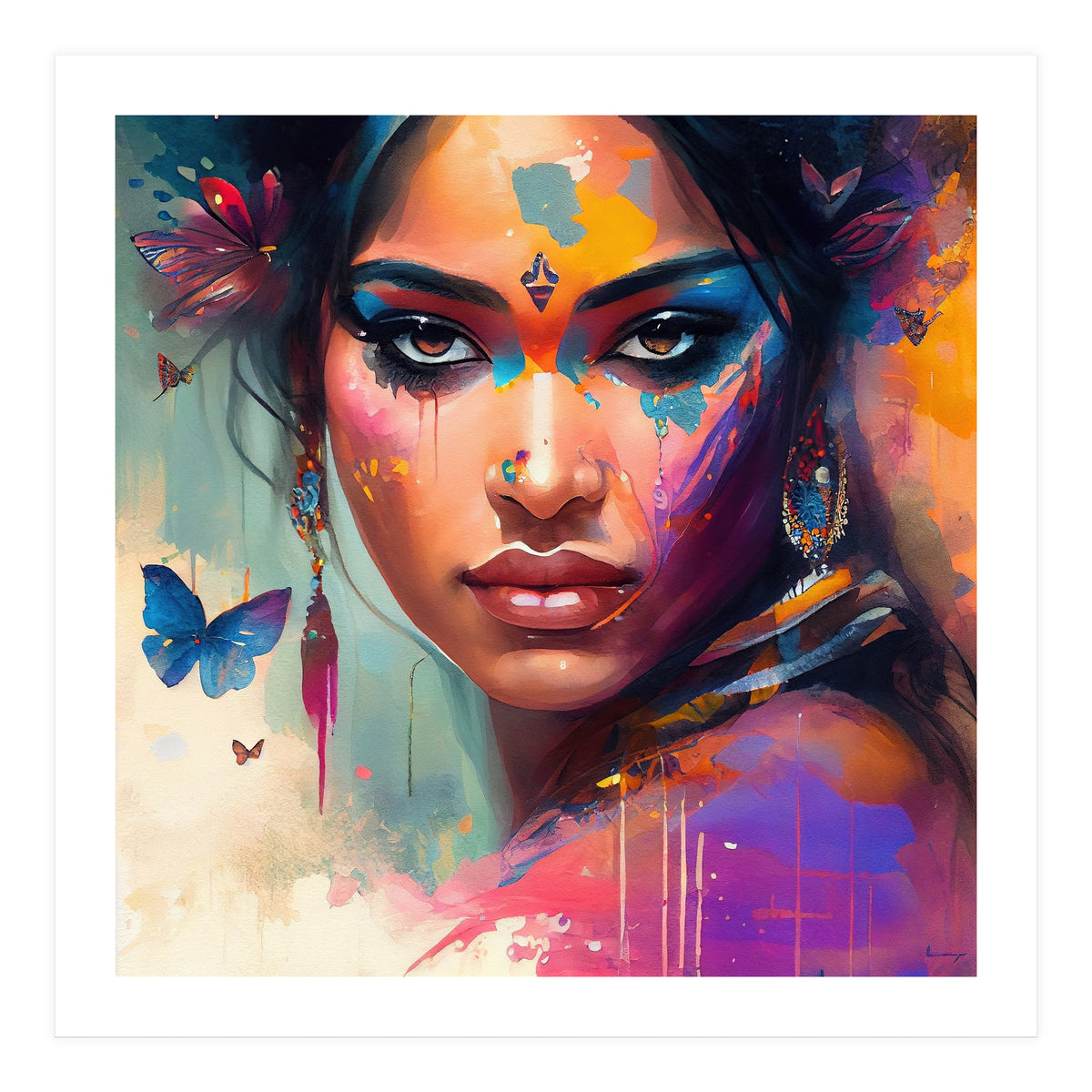Butterfly Aura Hindu Portrait (Print Only)