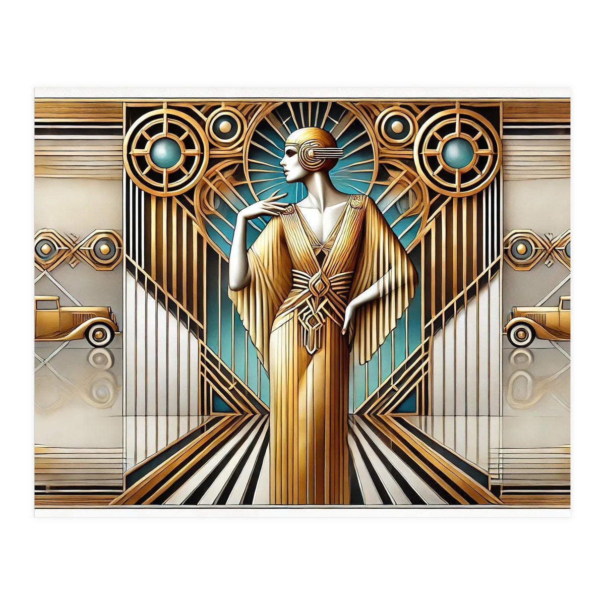 Gatsby Woman Art Deco Scene (Print Only)