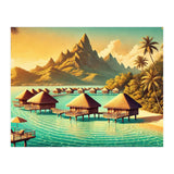 Vintage Bora Bora Poster, French Polynesia (Print Only) thumbnail
