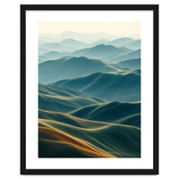 Minimalist Misty Mountain Landscape Wall Art