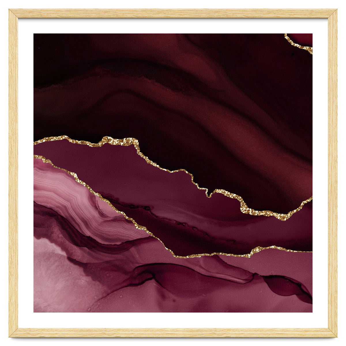 Burgundy & Gold Agate Texture 12