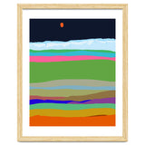 Iceland, Abstract Nature Travel Landscape, Eclectic Rainbow Retro Concept, Colorful Boho Modern Contemporary thumbnail