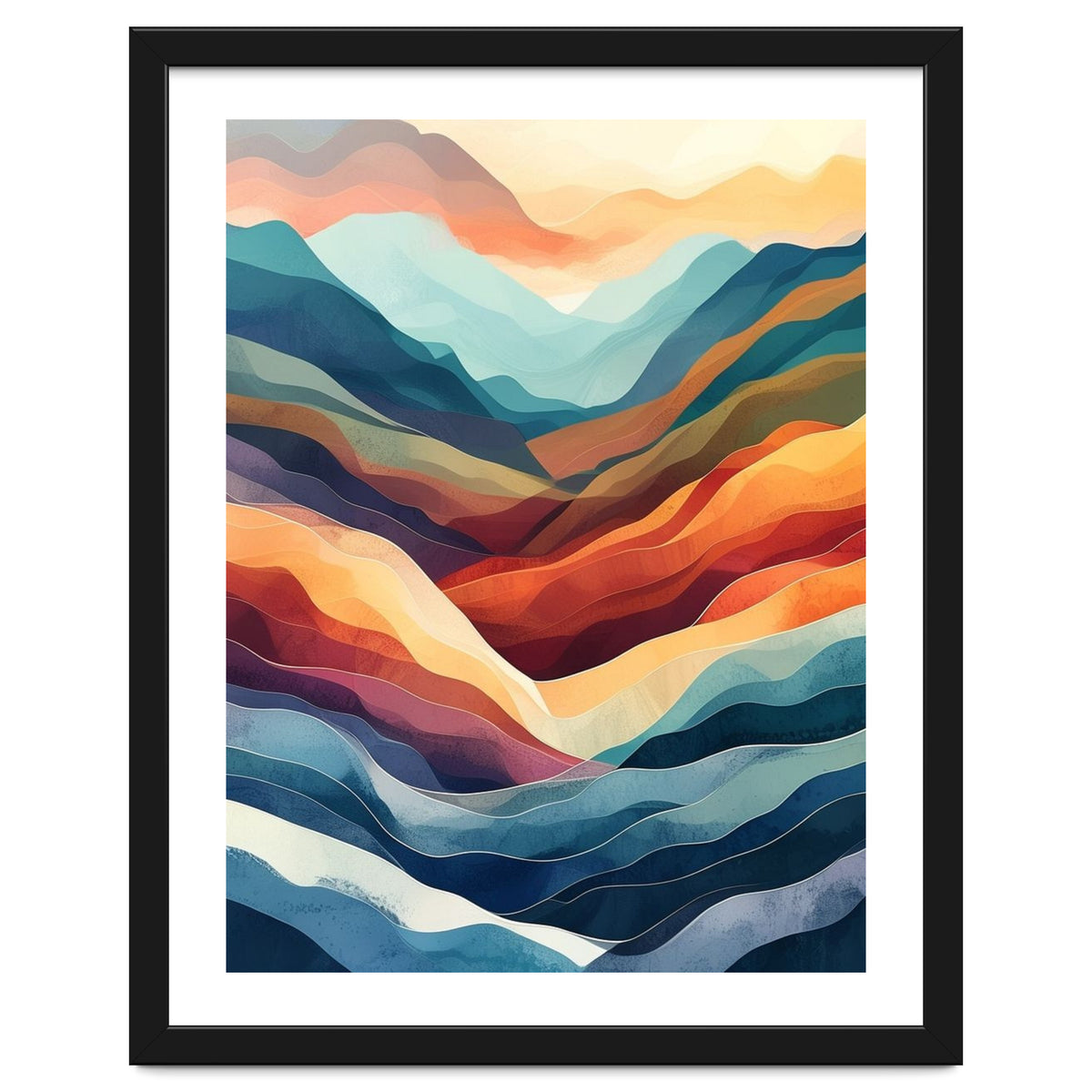 Abstract Ethereal Mountain Landscape