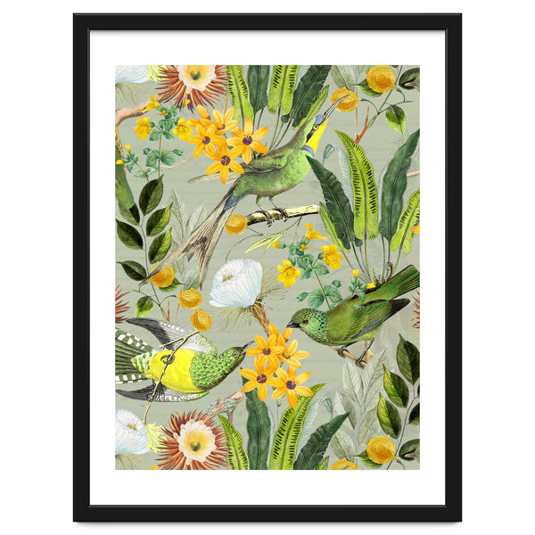 Tropical Birds in Exotic Jungle