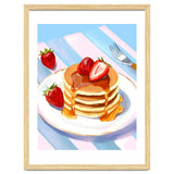 Handpainted Pancakes and Strawberries oil painting thumbnail