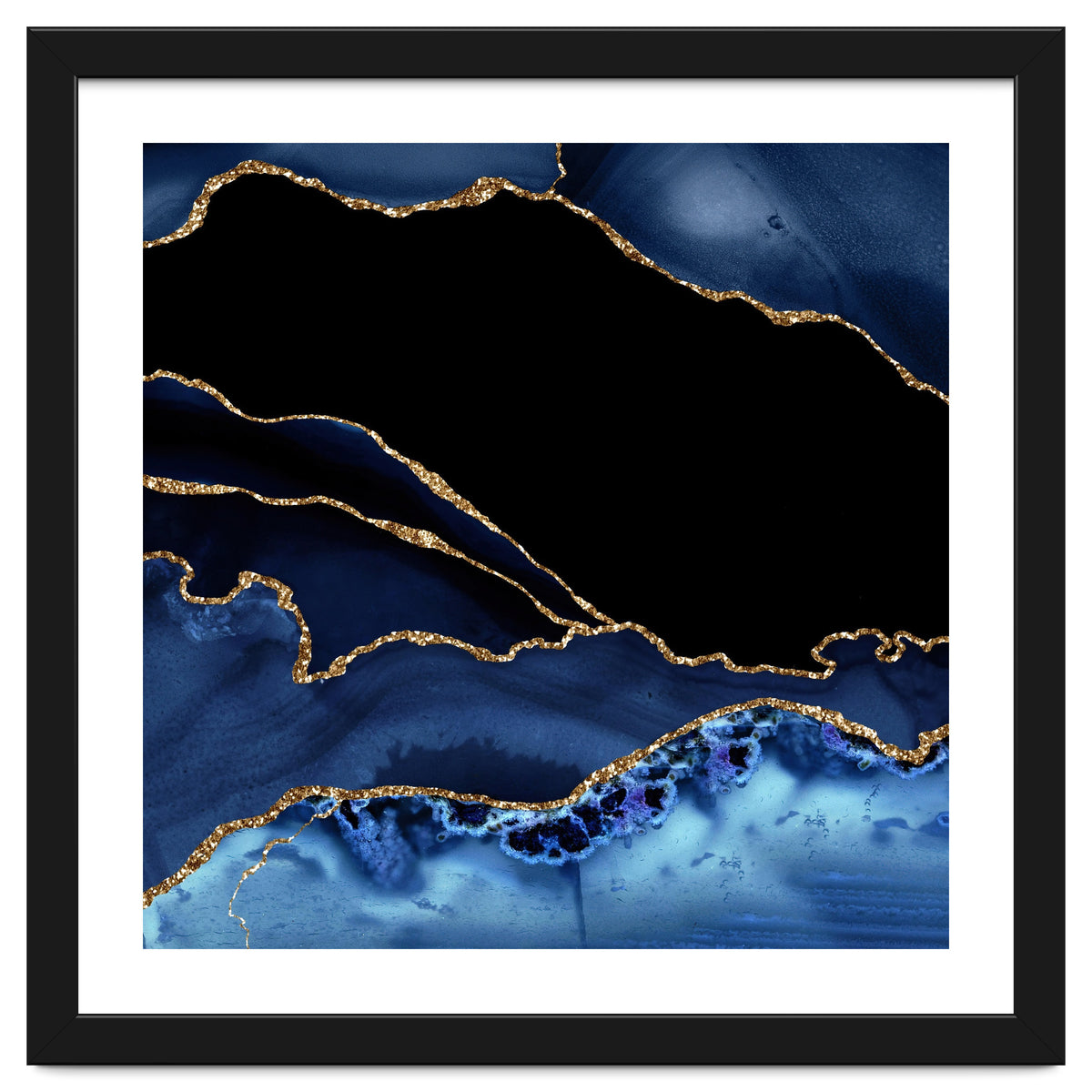 Navy & Gold Agate Texture 14