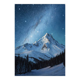 Majestic Snow-Capped Mountain Peak Under a Brilliant Starry Night Sky (Print Only) thumbnail