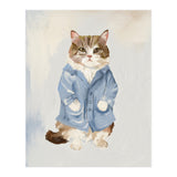 Sir James fluffy Tom cat in his blue pajamas oils (Print Only) thumbnail