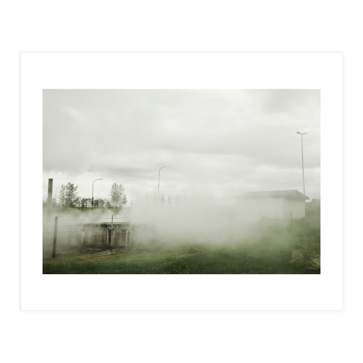 A source covered in steam from a hot spring - Iceland (Print Only)