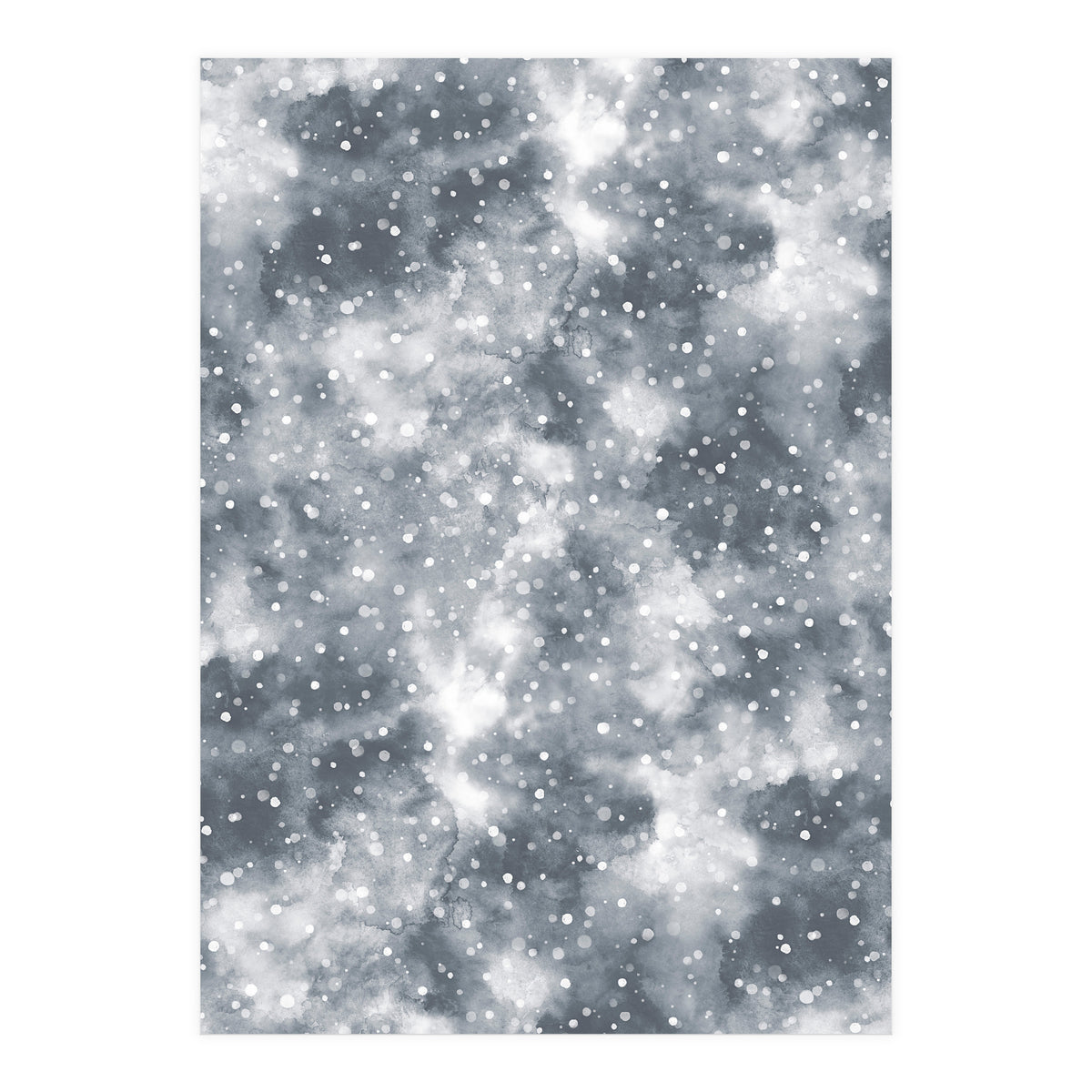 Abstract Winter Foggy Snow Gray White (Print Only)