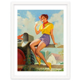 Pinup Girl On A Fence Showing A Love Letter thumbnail