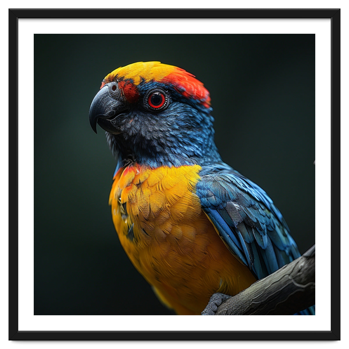 Close Up Colorful Parrot Perched On A Branch