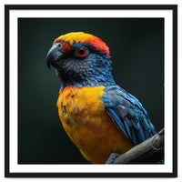 Close Up Colorful Parrot Perched On A Branch