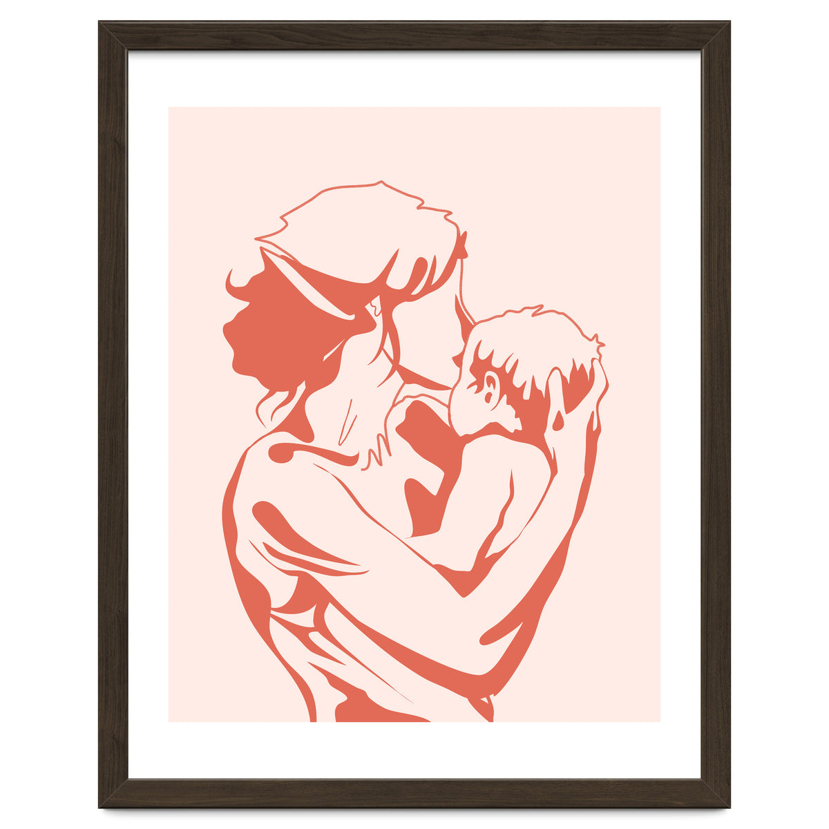 Motherhood, Human Emotion Line Art, Mother Parents Child Baby, Love Care Expression Bohemian Concept