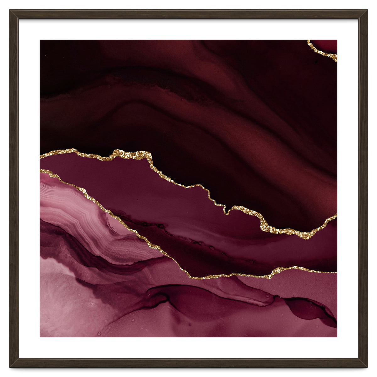 Burgundy & Gold Agate Texture 12