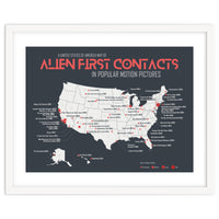 USA Map of Alien First Contacts in Movies