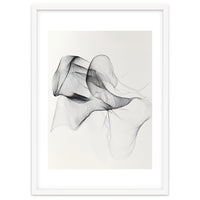 Abstract Black And White Flowing Lines Art