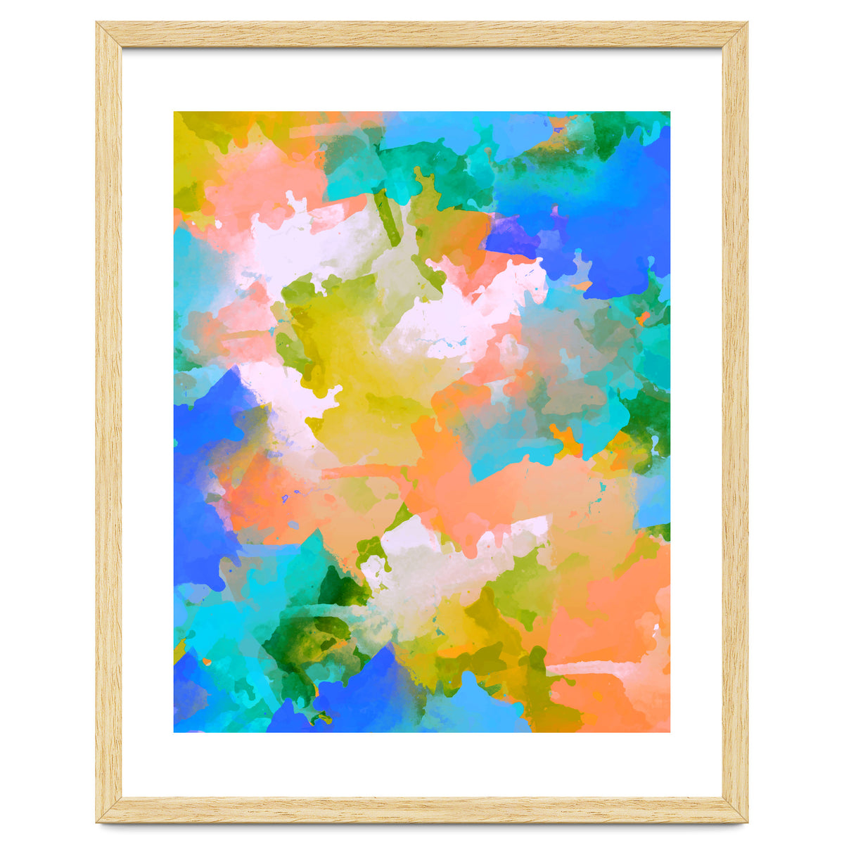 The Power Of Faith, Abstract Watercolor Painting, Pastel Bohemian Colorful Eclectic, Blush Sky 70s Playful