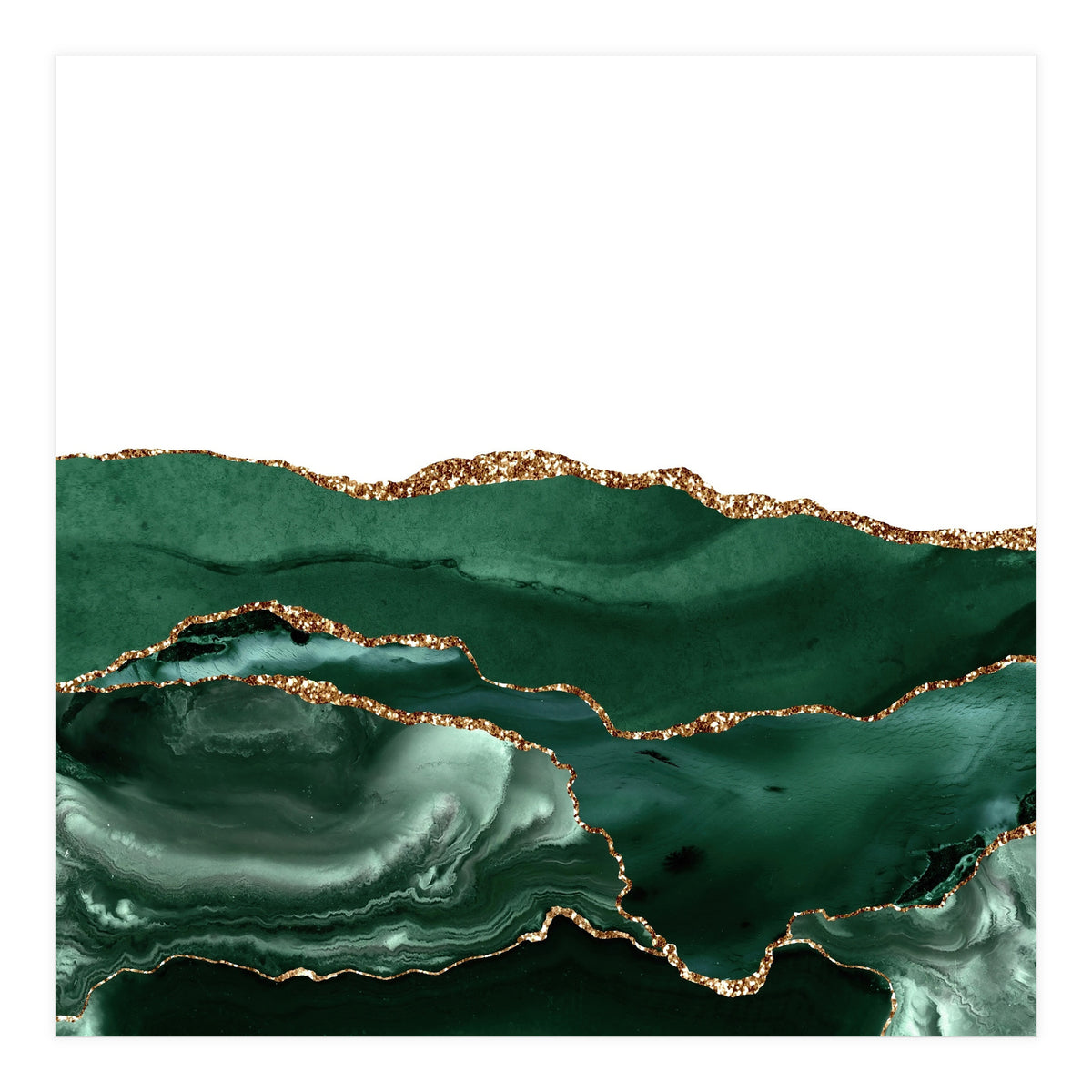 Emerald & Gold Agate Texture 05 (Print Only)