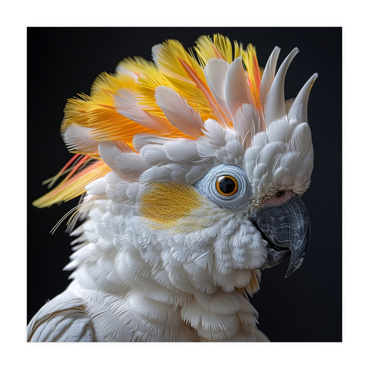 Close Up Of A Cockatoo Parrot With Yellow Crest (Print Only)