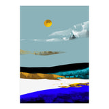 Duality & Intention, Abstract Nature Landscape Adventure Painting, Travel Mountains Sun Sky Scandinavian Clouds (Print Only) thumbnail