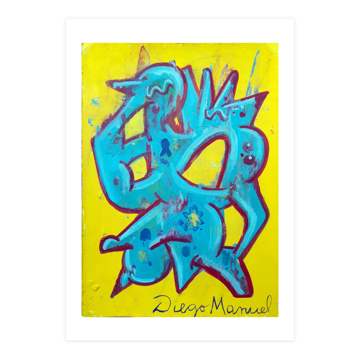 Forma Celeste Sobre Amarillo (Print Only)