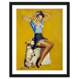 Pinup Woman Posing With Her Dog thumbnail