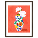 The Flowerpot, Floral Nature Watercolor Painting, Eclectic Bohemian Blossom Plants, Maximalism Contemporary Boho thumbnail