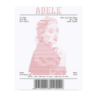 Receipt Art Adele Red (Print Only)