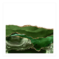 Green & Gold Agate Texture 25  (Print Only)