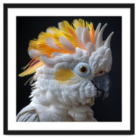 Close Up Of A Cockatoo Parrot With Yellow Crest