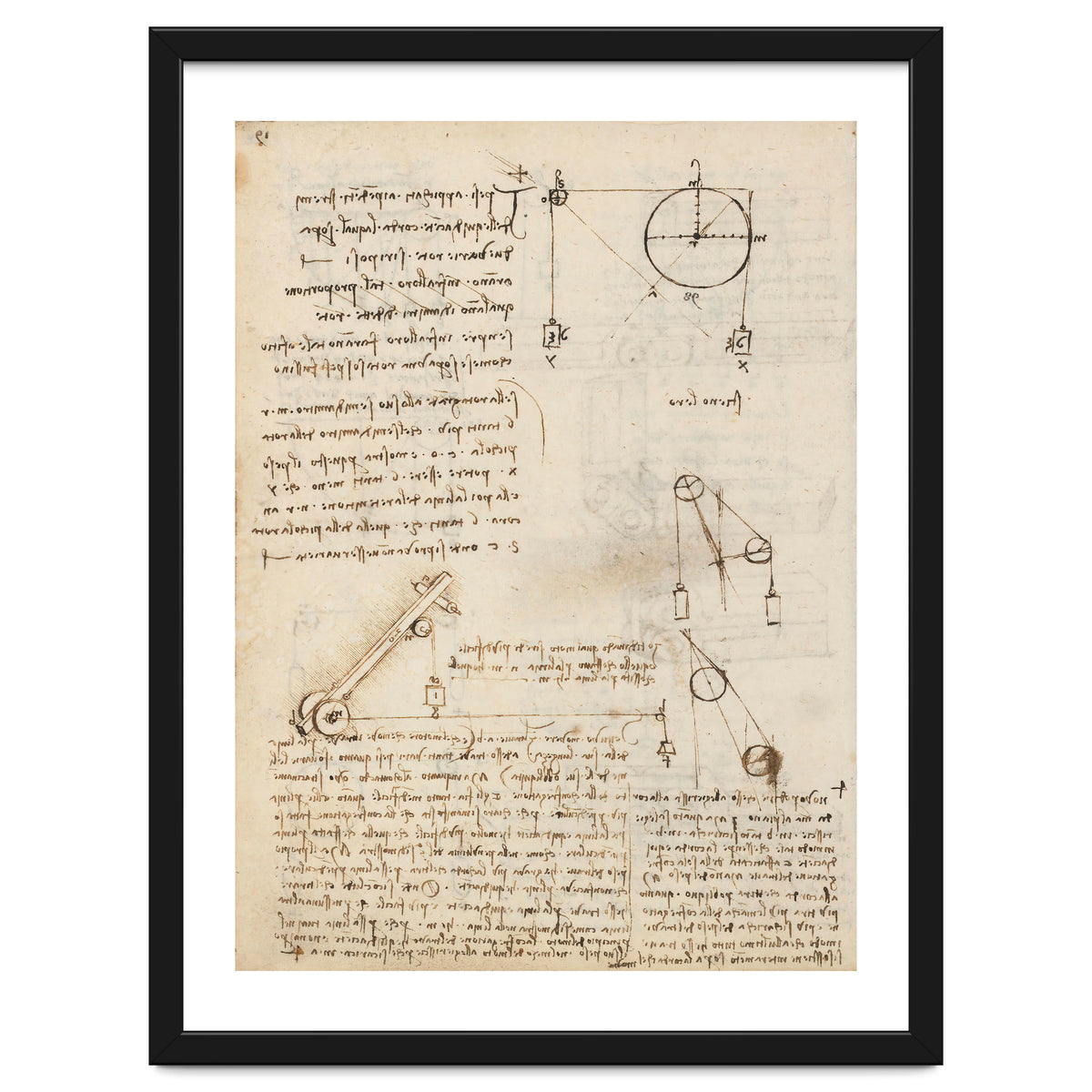 Folio f 172v. Codex Madrid I (Ms. 8937) "Treaty of statics and mechanics", 192 folios with 384 pa...