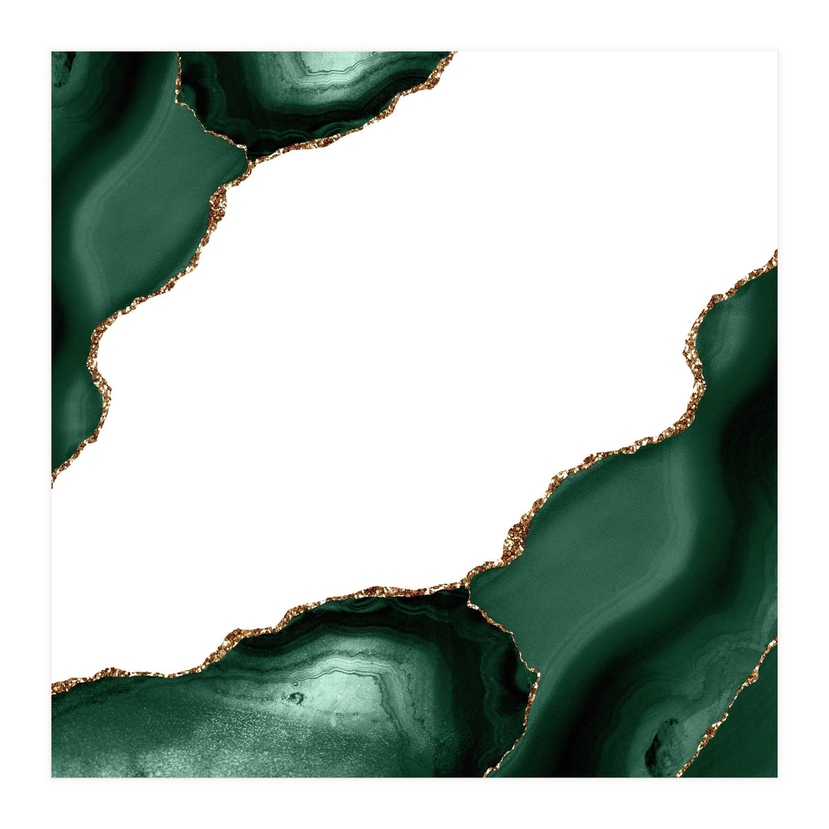 Emerald & Gold Agate Texture 16 (Print Only)