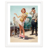 Sexy Pinup Shopping Girl And A Sudden Wind thumbnail