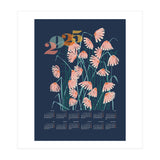 calendar 2025 Linocut flowers blue (Print Only) thumbnail
