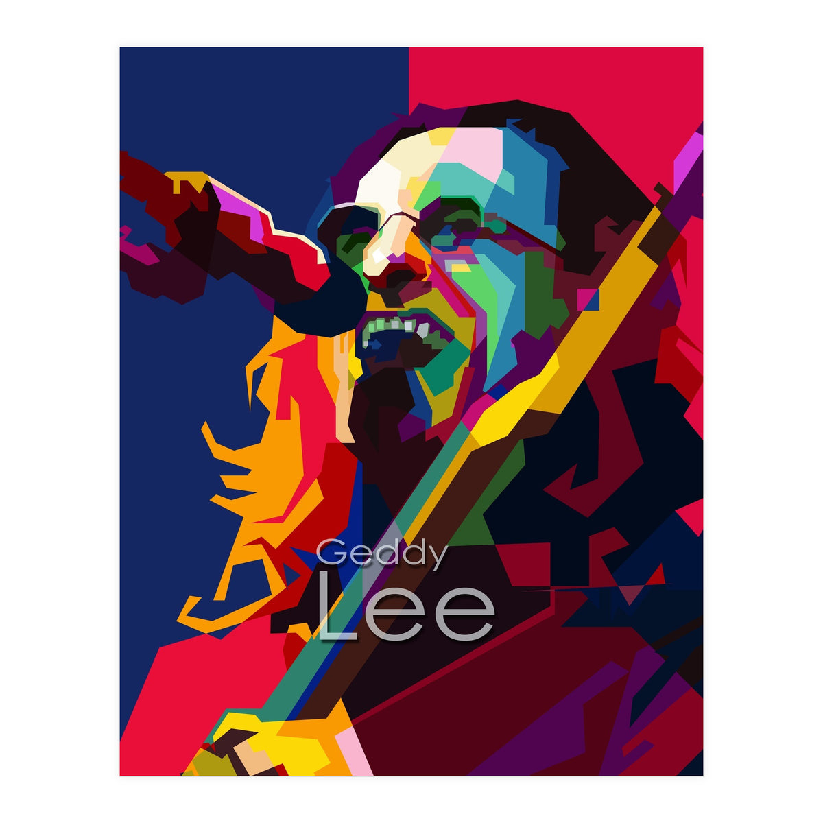 Geddy Lee RUSH Singer Pop Art WPAP (Print Only)