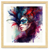 Turquoise Feathered Carnival Mask Portrait thumbnail
