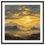 Vibrant Golden Hour Horizon Over Distant Mountain Ridges thumbnail