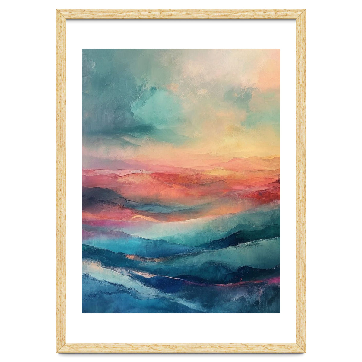 Ethereal Abstract Mountain Mist Painting