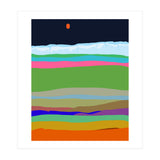 Iceland, Abstract Nature Travel Landscape, Eclectic Rainbow Retro Concept, Colorful Boho Modern Contemporary (Print Only) thumbnail